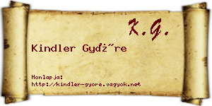 Kindler Györe névjegykártya